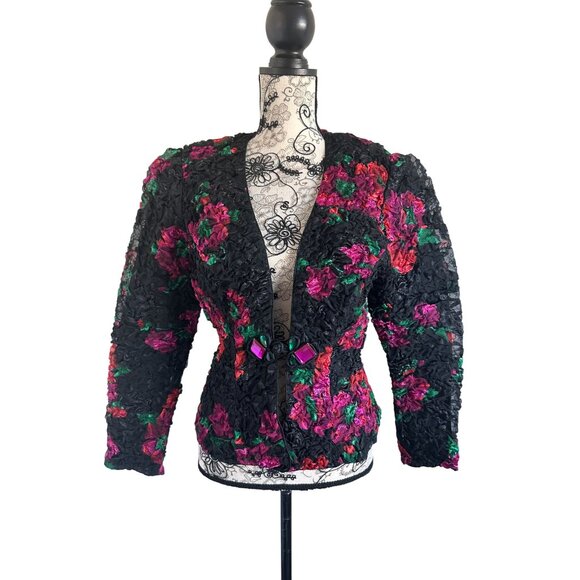 VICTORIAS SECRET Vintage Floral Blazer Jacket Size Small - Picture 1 of 8